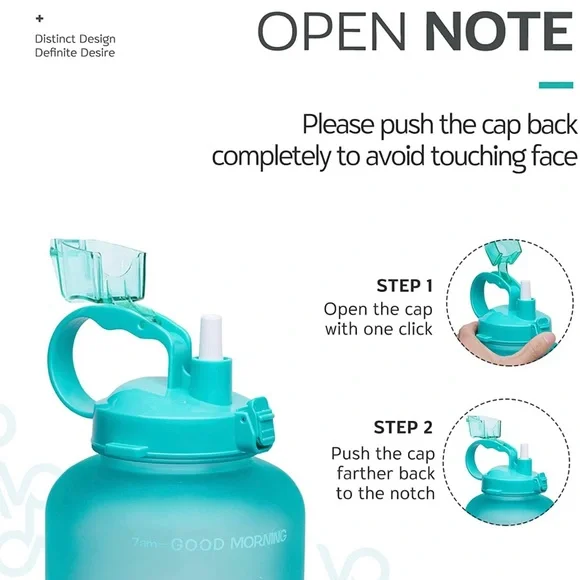 Water Bottle with Motivational Time Marker - Picture 2 of 6